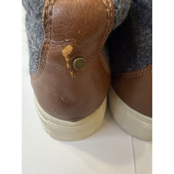 Band of Gypsies Dove Wool Blend High Top Sneakers Size 10 Gray Brown NEW - Picture 9 of 10